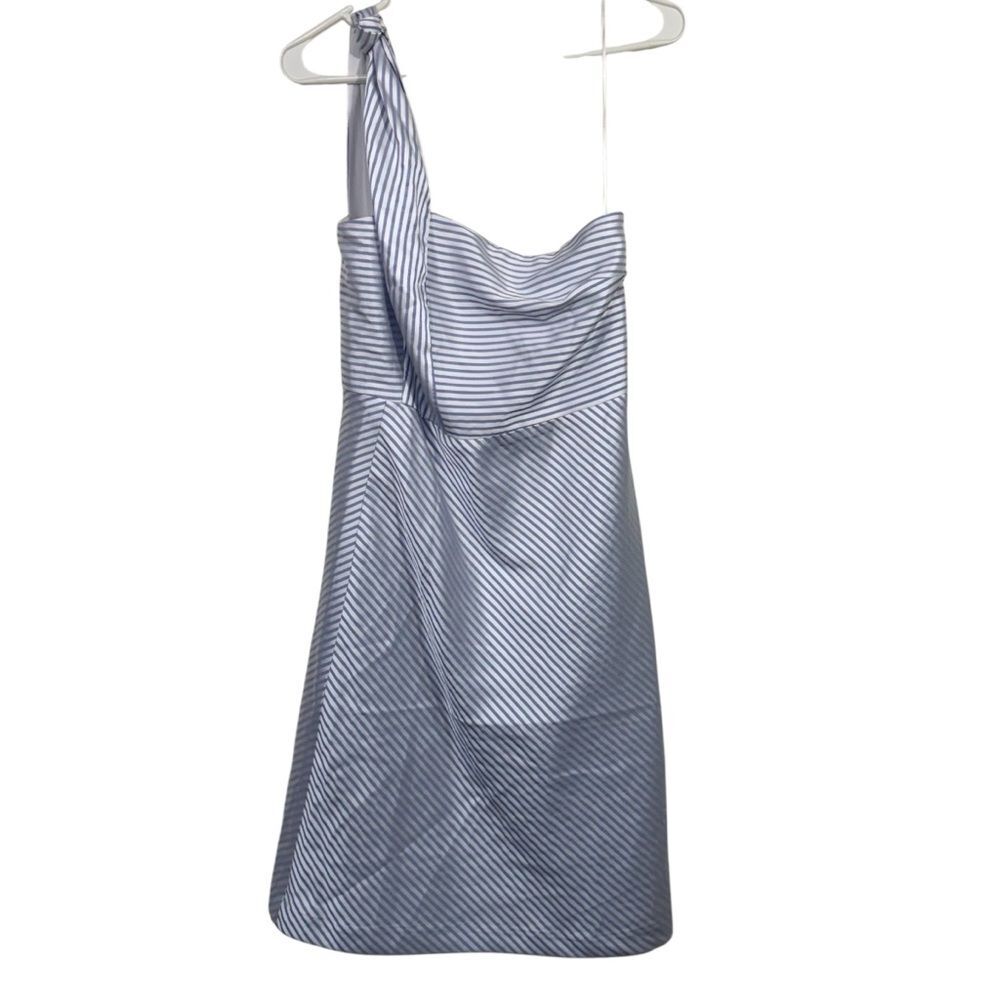 NWT Banana Republic One Shoulder Blue & White Striped Classic Mini Dress